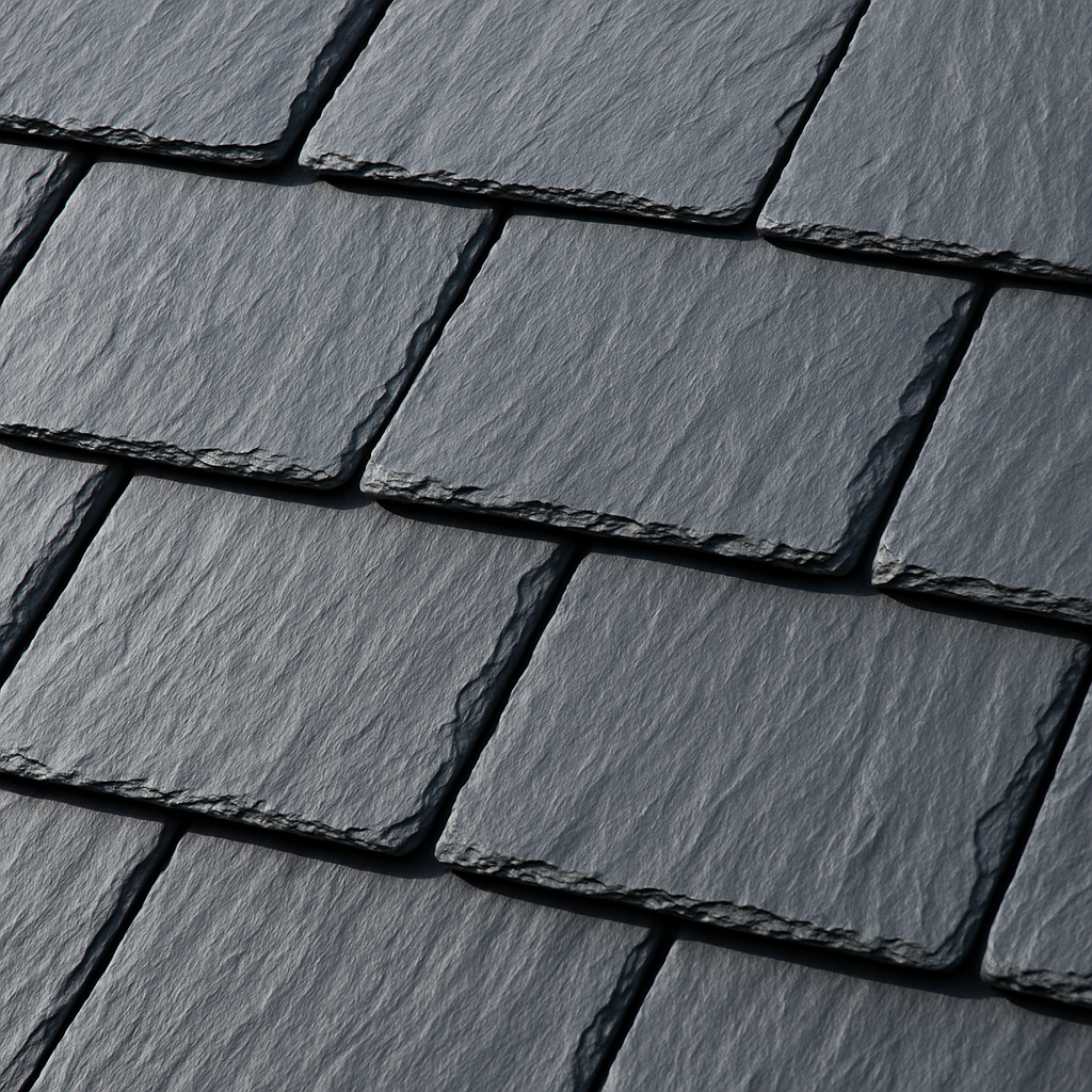 Close-up of premium natural slate tiles in perfect alignment